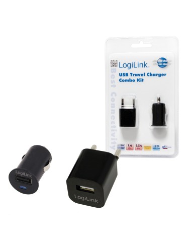 CARGADOR USB CASA COCHE LOGILINK PA0076 5V 1A PA0076