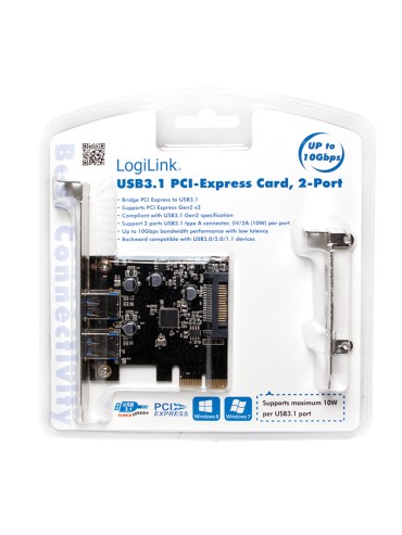 CONTROLADORA MINI PCIE 2XUSB31 PCI E LOGILINK PC0080 2XUSB