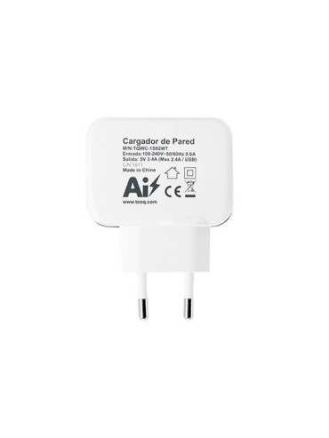 CARGADOR 2XUSB CASA TOOQ TQWC 1S02WT 17W BLANCO