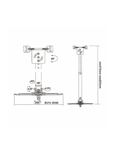 SOPORTE PROYECTOR AISENS CP02TSRE 051 NEGRO