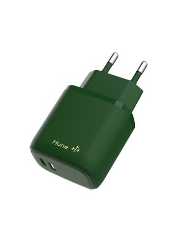 CARGADOR HUNE ECO 2 PUERTOS 20W USB C USB A BOSQUE