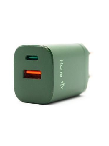 CARGADOR HUNE ECO 2 PUERTOS 20W USB C USB A BOSQUE