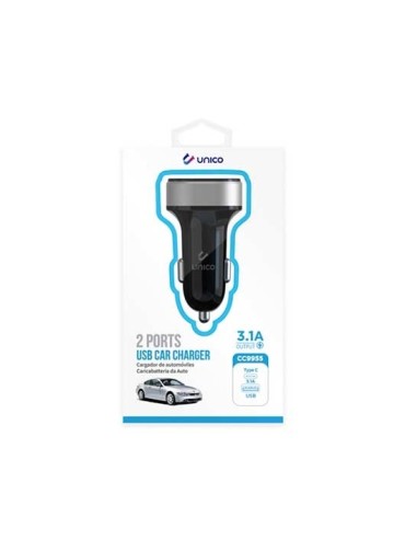 CARGADOR UNICO COCHE DUAL USBA Y USB TIPOC