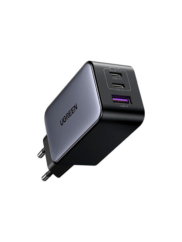 CARGADOR UGREEN USB A 2USB C 65W GAN FAST