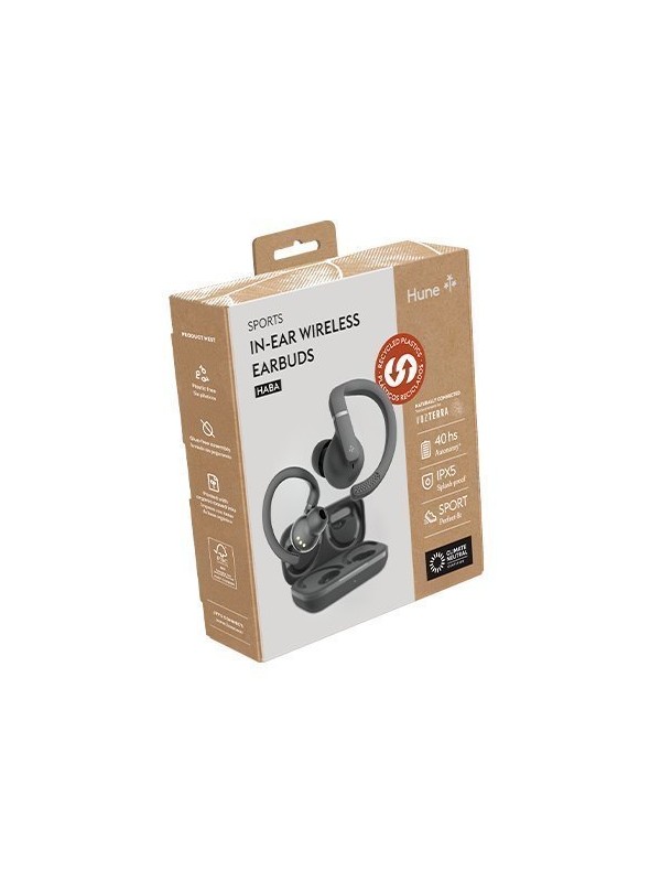 AURICULARES TWS HUNE ECO HABA SPORT GRIS ROCA