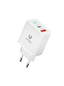 CARGADOR UNICO DUAL 45W USB A USB C BLANCO