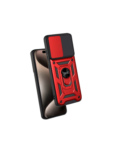 FUNDA COOL IPHONE 15 PRO MAX HARD RING ROJO