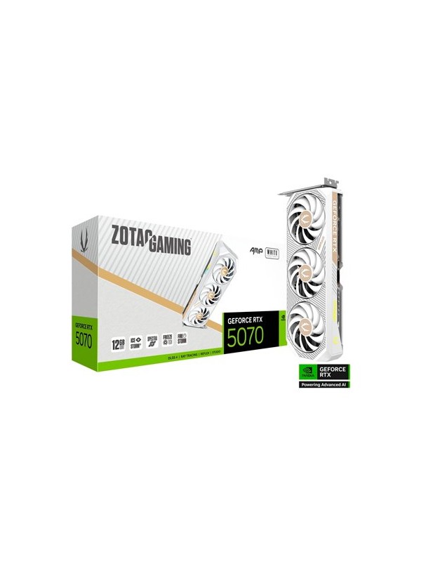 TARJETA GRaFICA ZOTAC RTX 5070 AMP 12GB GDDR7 WHITE